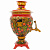 Набор самовар электрический 3л желудь с художественной росписью "Хохлома - Ягоды", поднос, заварочный чайник