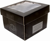 Коробка картонная с окошком под подстаканник, стакан и ложку