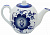 Набор самовар электрический 3л желудь с художественной росписью "Гжель", поднос, заварочный чайник
