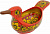 Ковш-утка с художественной росписью "Хохлома - Торжество", арт.10400120105